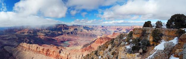 Grand Canyon panorama view in winter with snow photo