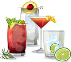 Cocktail in the glass on white background vector