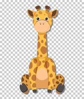Cute giraffe in flat cartoon style vector