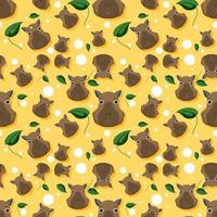 Cute capybara seamless pattern vector