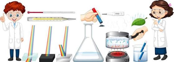 conjunto de equipos necesarios para el experimento científico vector