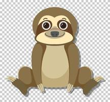 Cute sloth in flat cartoon style vector