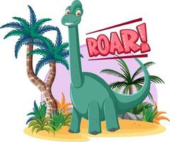 personaje de dibujos animados de dinosaurio brontosaurio vector