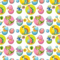 Cute dinosaur seamless pattern vector