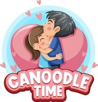 An couple in love cartoon character with word expression vector