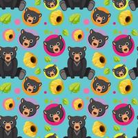 Black bear seamless pattern vector