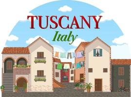 banner de logotipo de punto de referencia de toscana italia vector