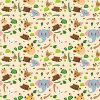 Cute animals seamless pattern vector