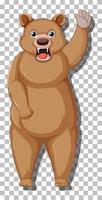 Grizzly bear cartoon character isolated vector