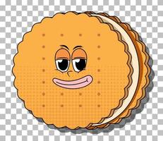 Sandwich cookie cartoon character isolated vector