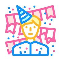 birthday celebration color icon vector illustration flat