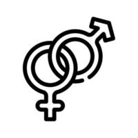 género signos juntos línea icono vector ilustración