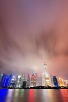 Shanghai skyline at night photo