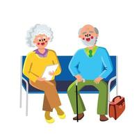 Waiting Room Sit On Chairs Elderly People Vector