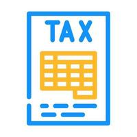 list tax color icon vector illustration