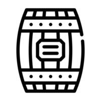 wooden barrel line icon vector black illustration