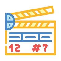 clapperboard tool color icon vector illustration