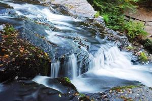 Waterfall over rocks photo