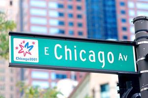 Chicago street road sign photo