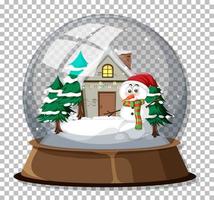 Snow globe on grid background vector