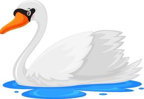 cisne blanco en estilo de dibujos animados vector