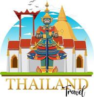 Bangkok Thailand Landmark Logo Banner vector