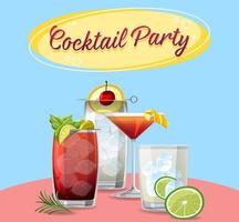 A cocktail party with comic background vector