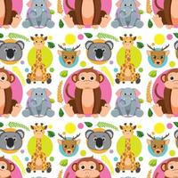 Cute animals seamless pattern vector