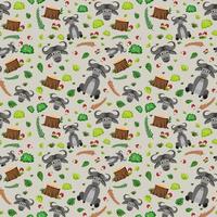 Cute buffalo seamless pattern vector