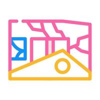 ruined house color icon vector illustration line