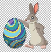 Cute rabbit on grid background vector
