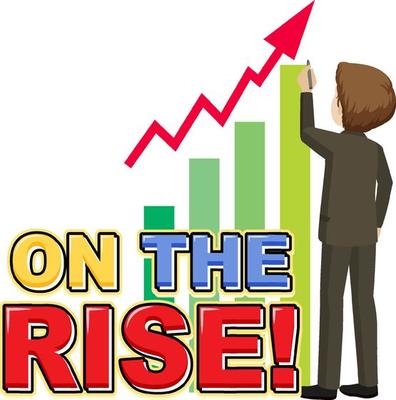 On the rise isolated word text with fired businessman