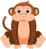 Cute monkey in flat style vector