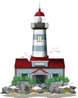 Lighthouse isolated on white background vector