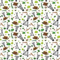 Cute zebra seamless pattern vector