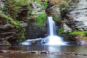 Waterfall with lake photo