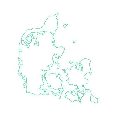 Denmark map illustrated on a white background