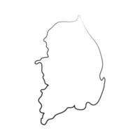 South Korea map illustrated on white background vector