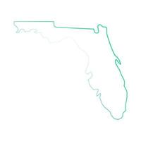 florida mapa ilustrado sobre fondo blanco vector