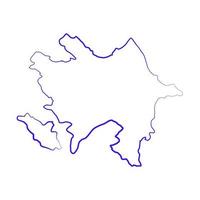 azerbaiyán mapa ilustrado sobre fondo blanco vector