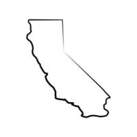 mapa de california ilustrado sobre fondo blanco vector