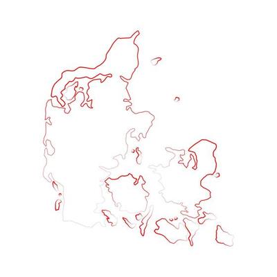 Denmark map illustrated on a white background