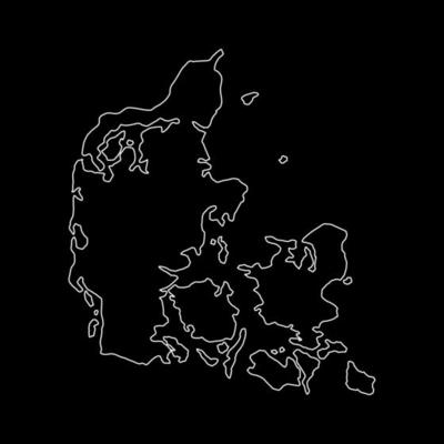 Denmark map illustrated on a white background