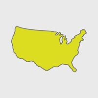 United states map illustrated on white background vector