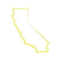 mapa de california ilustrado sobre fondo blanco vector