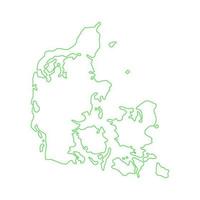 Denmark map illustrated on a white background vector