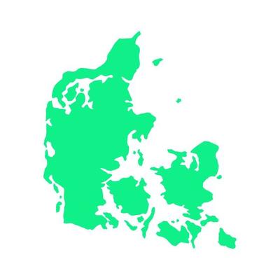 Denmark map illustrated on a white background