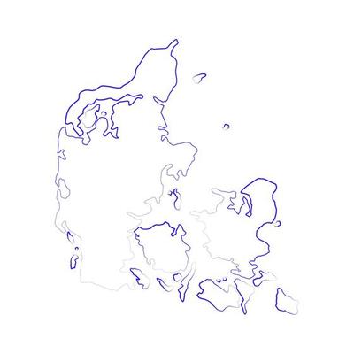 Denmark map illustrated on a white background