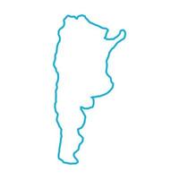 Argentina mapa ilustrado sobre fondo blanco. vector
