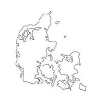 Denmark map illustrated on a white background vector